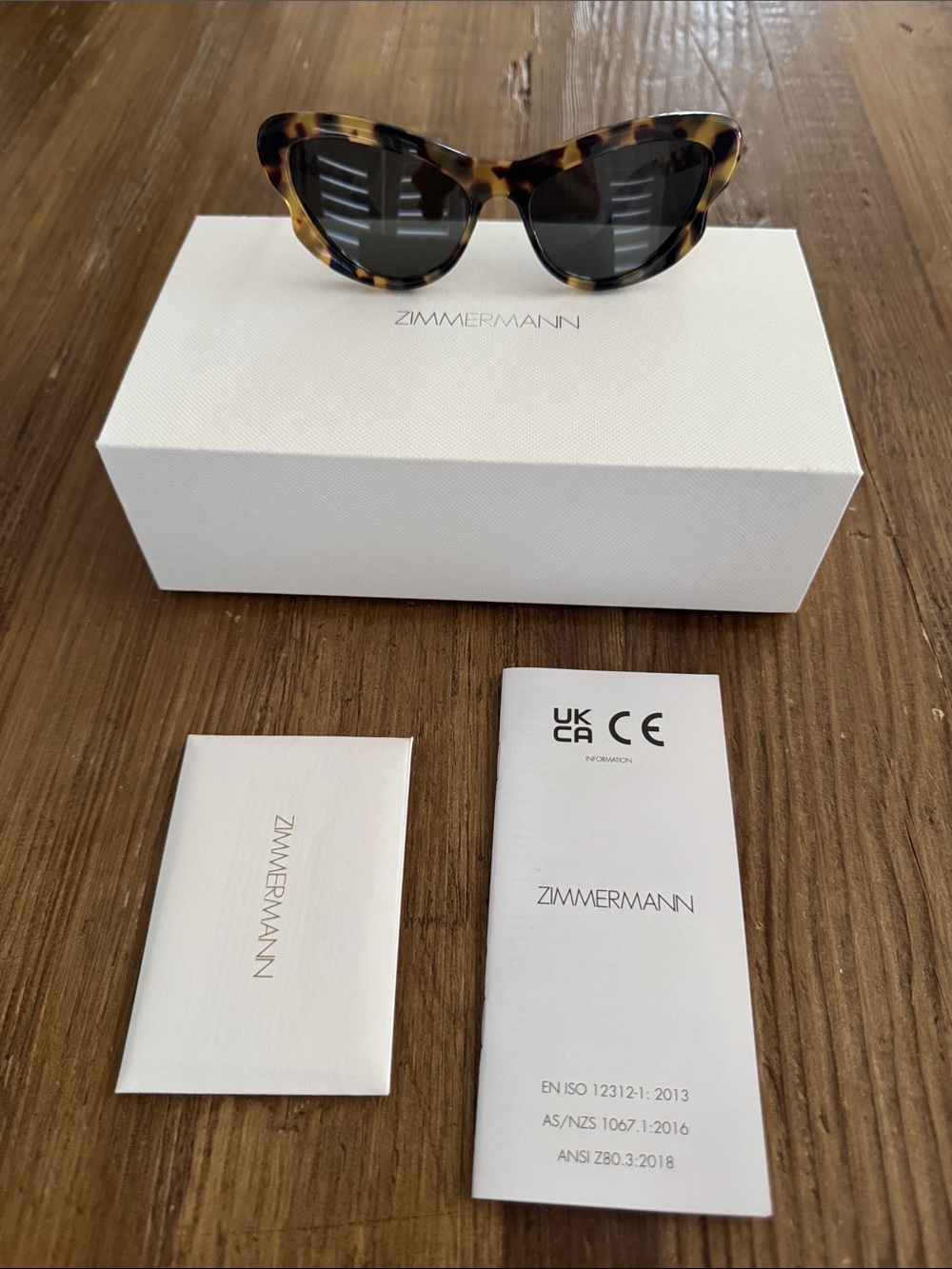 Zimmermann Tortoise Cat-Eye Sunglasses with Dark Gray Lenses